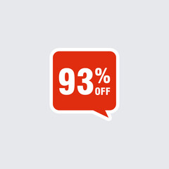 93 discount, Sales Vector badges for Labels, , Stickers, Banners, Tags, Web Stickers, New offer. Discount origami sign banner