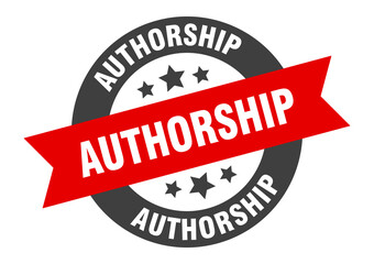 authorship sign. round ribbon sticker. isolated tag