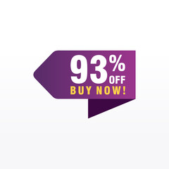 93 discount, Sales Vector badges for Labels, , Stickers, Banners, Tags, Web Stickers, New offer. Discount origami sign banner