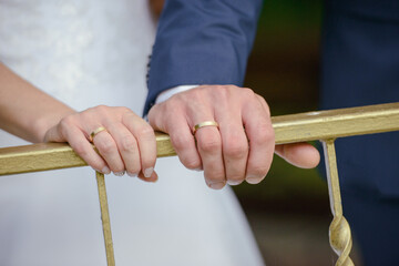 Beautiful two golden wedding rings. Made of highest quality material.