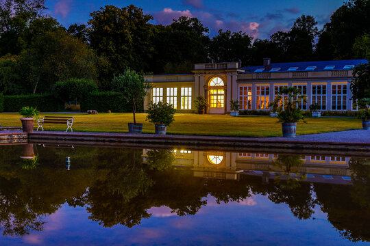 Stockholm, Sweden Ulriksdals Slott at dawn and the Orangerie.