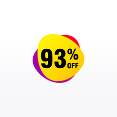 93 discount, Sales Vector badges for Labels, , Stickers, Banners, Tags, Web Stickers, New offer. Discount origami sign banner