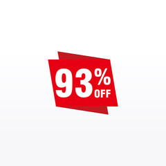 93 discount, Sales Vector badges for Labels, , Stickers, Banners, Tags, Web Stickers, New offer. Discount origami sign banner