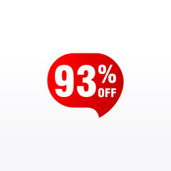 93 discount, Sales Vector badges for Labels, , Stickers, Banners, Tags, Web Stickers, New offer. Discount origami sign banner