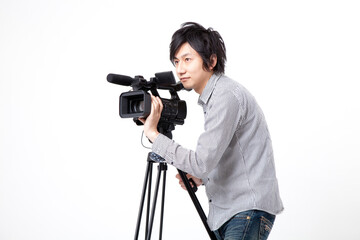 Obraz premium 男性カメラマン