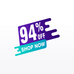94 discount, Sales Vector badges for Labels, , Stickers, Banners, Tags, Web Stickers, New offer. Discount origami sign banner