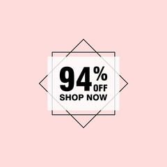 94 discount, Sales Vector badges for Labels, , Stickers, Banners, Tags, Web Stickers, New offer. Discount origami sign banner