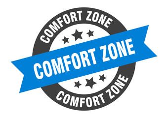 Fototapeta premium comfort zone sign. round ribbon sticker. isolated tag