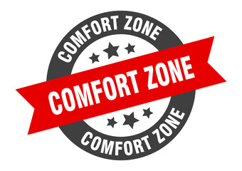 comfort zone sign. round ribbon sticker. isolated tag
