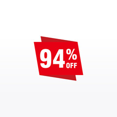 94 discount, Sales Vector badges for Labels, , Stickers, Banners, Tags, Web Stickers, New offer. Discount origami sign banner