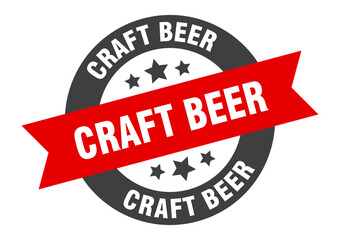 craft beer sign. round ribbon sticker. isolated tag