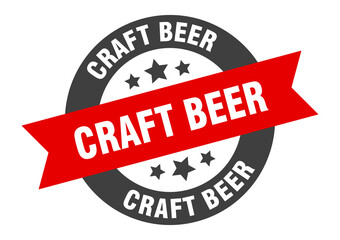 Fototapeta premium craft beer sign. round ribbon sticker. isolated tag