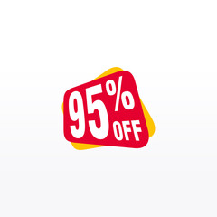 95 discount, Sales Vector badges for Labels, , Stickers, Banners, Tags, Web Stickers, New offer. Discount origami sign banner