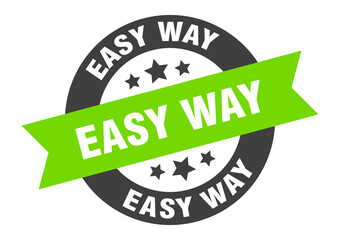 easy way sign. round ribbon sticker. isolated tag