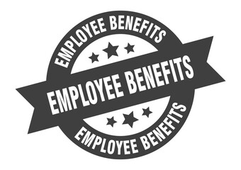 employee benefits sign. round ribbon sticker. isolated tag