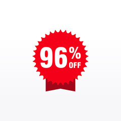 96 discount, Sales Vector badges for Labels, , Stickers, Banners, Tags, Web Stickers, New offer. Discount origami sign banner