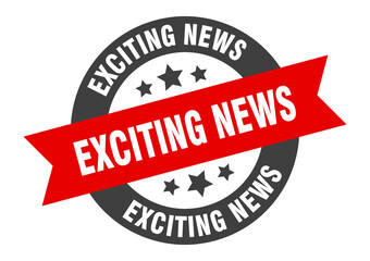 exciting news sign. round ribbon sticker. isolated tag
