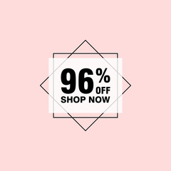 96 discount, Sales Vector badges for Labels, , Stickers, Banners, Tags, Web Stickers, New offer. Discount origami sign banner