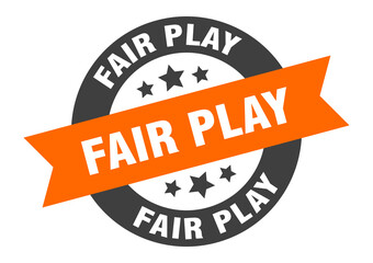 Fototapeta premium fair play sign. round ribbon sticker. isolated tag