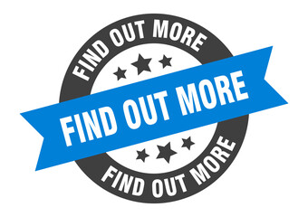 find out more sign. round ribbon sticker. isolated tag