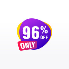 96 discount, Sales Vector badges for Labels, , Stickers, Banners, Tags, Web Stickers, New offer. Discount origami sign banner