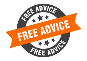 Obraz premium free advice sign. round ribbon sticker. isolated tag