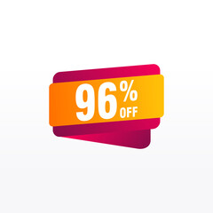96 discount, Sales Vector badges for Labels, , Stickers, Banners, Tags, Web Stickers, New offer. Discount origami sign banner