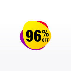 96 discount, Sales Vector badges for Labels, , Stickers, Banners, Tags, Web Stickers, New offer. Discount origami sign banner