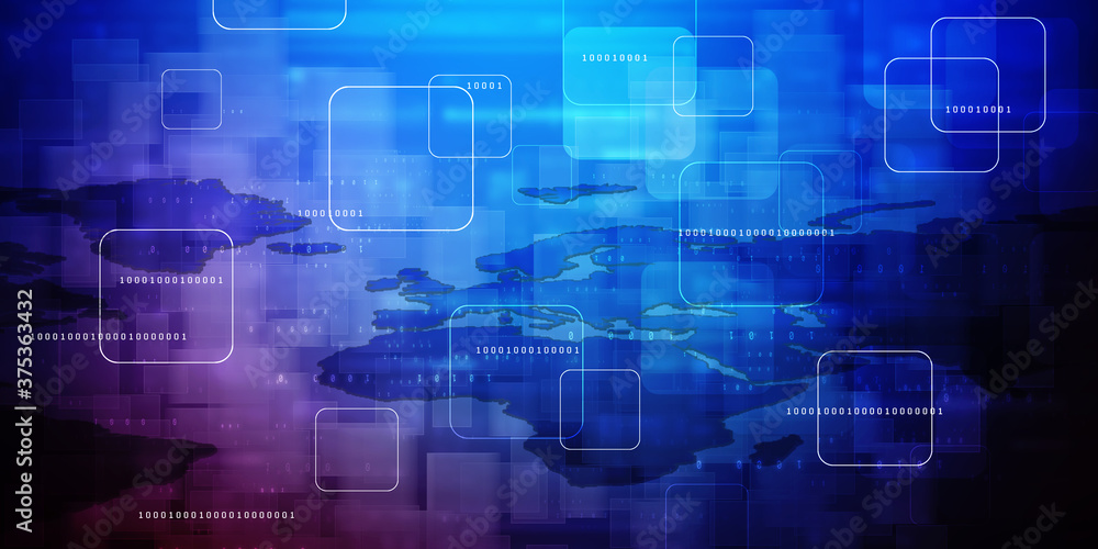 Poster 2d digital abstract business networking background