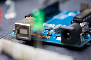 electronic board and tools repairs on black background