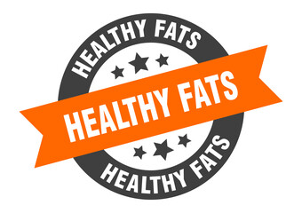 Fototapeta premium healthy fats sign. round ribbon sticker. isolated tag