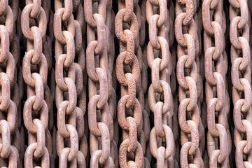 Old rusty chains illustrating a concept of terror and iron curtain