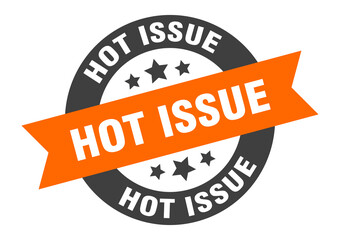 Fototapeta premium hot issue sign. round ribbon sticker. isolated tag