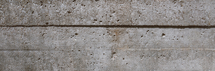 Texture of gray concrete with board prints. Banner.
