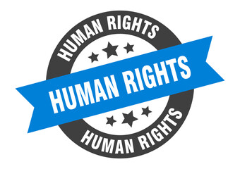 Obraz premium human rights sign. round ribbon sticker. isolated tag