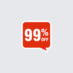 99 discount, Sales Vector badges for Labels, , Stickers, Banners, Tags, Web Stickers, New offer. Discount origami sign banner