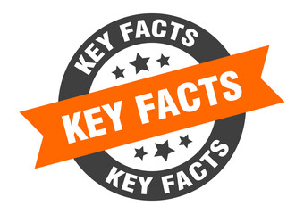 key facts sign. round ribbon sticker. isolated tag