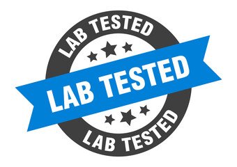 lab tested sign. round ribbon sticker. isolated tag