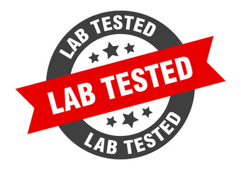 lab tested sign. round ribbon sticker. isolated tag