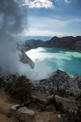 Ijen Crater or Kawah Ijen is a volcanic tourism attraction in Indonesia with beautiful landscape