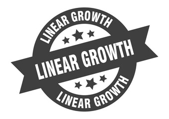 linear growth sign. round ribbon sticker. isolated tag
