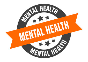 Fototapeta premium mental health sign. round ribbon sticker. isolated tag