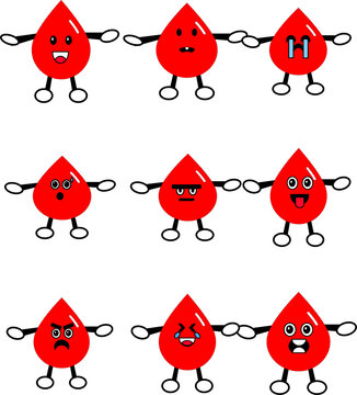 Cute blood drop vector illustration design