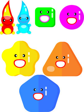 Vector illustration design of various shapes with different colors