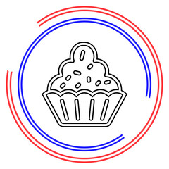 Muffin - cupcake illustration, vector dessert