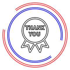 greeting Thank you tag on ribbon
