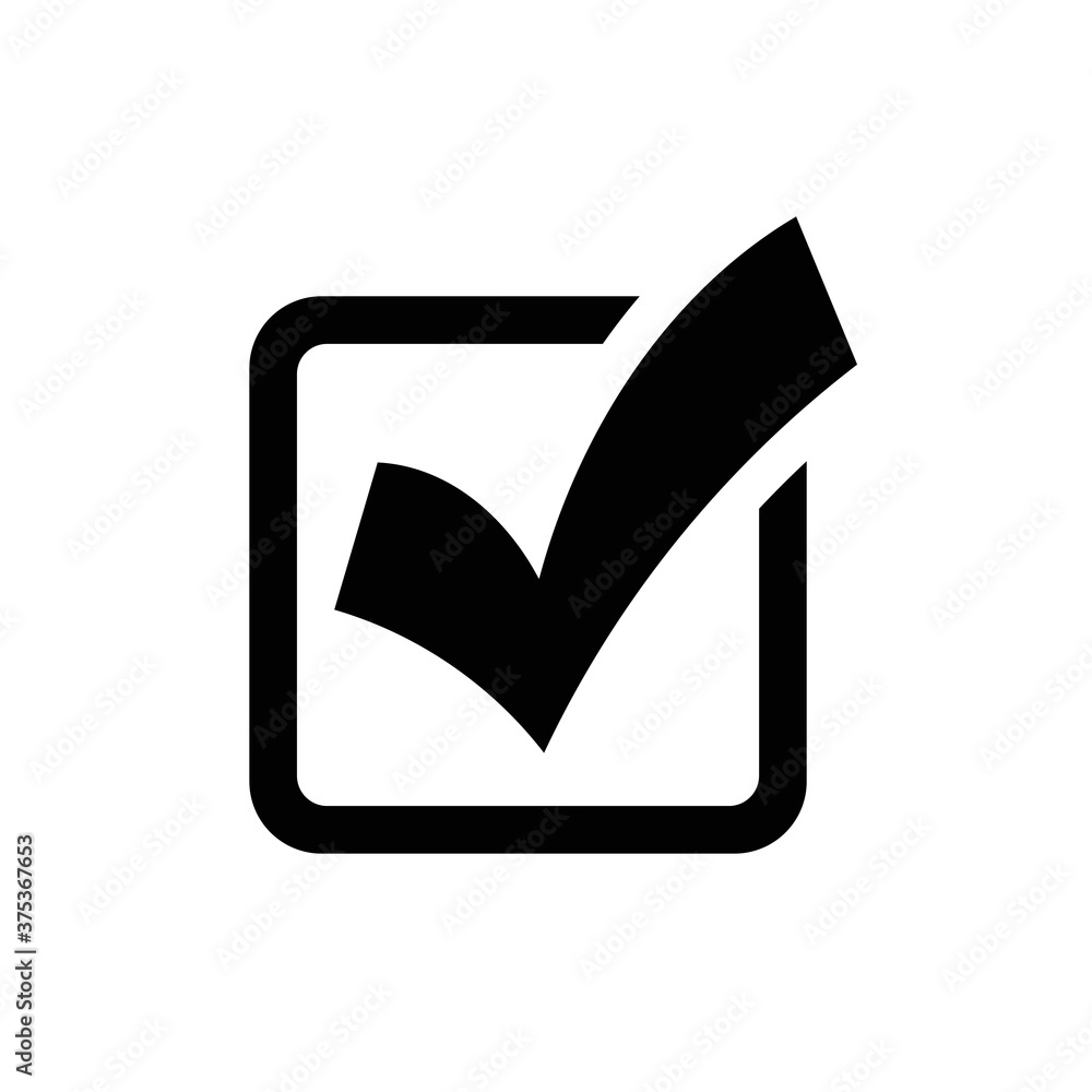 Poster check mark isolated icon. checklist button icon. check mark, tick vector icon. checkmark icon vector