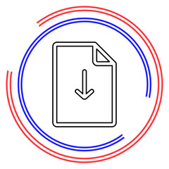 Vector Download file icon - file document symbol