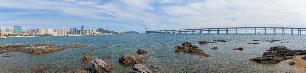 The scenery of Dalian Xinghai Bay in late Summer