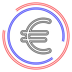 Euro sign icon, currency sign